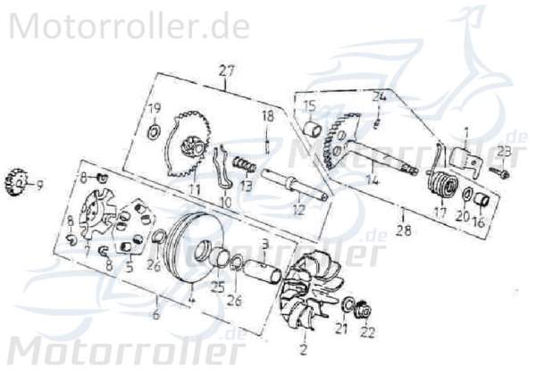 Adly GK 125 Rolle 3x8,5 125ccm 4Takt K96220-30085 Motorroller.de
