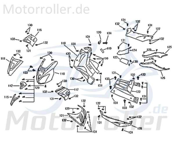 ZNEN Florett 2.0 50 City Ziergitter 50ccm 2Takt 64311-F22-9000 Motorroller.de Minarelli liegend Scooter Florett 2.1 RS 50 Ersatzteil Service