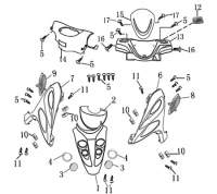 Lenkerverkleidung rot Frontverkleidung Motorrad 701196 Lenkerverkleidung rot Frontverkleidung Motorrad 701196