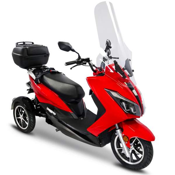 Elektroroller Scoody MX3-25 25 km/h Dreirad Trike E-Roller E-Scooter 1500 Watt mit Topcase und Straßenzulassung