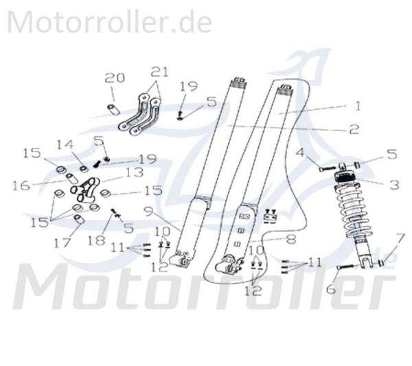 Rex Supermoto 125 DD Gabelholm 125ccm 4Takt Y9B-47102-10-00 Motorroller.de Federbein Gabelstab Gabelbein Gabelstrebe Stoß-Dämpfer Gabel-Holm Motorrad