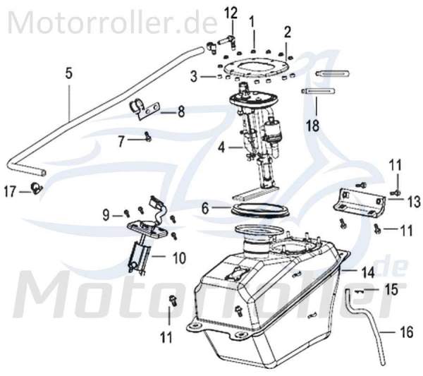 Schraube M8x16mm Jonway Insignio 250 DD Scooter Roller 750389 Motorroller.de Bundschraube Maschinenschraube Flanschschraube Flansch-Schraube Kreidler