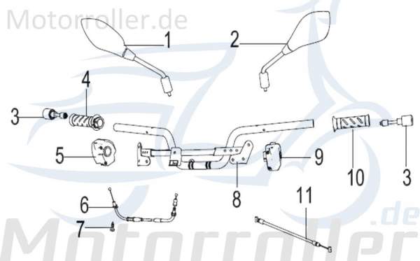 Kreidler Insignio 250 DD Gaszug 250ccm 4Takt 40300N120000 Motorroller.de Seilzug Bautenzug Gasseilzug Bauten-Zug Bowden-Zug Gas-Zug Seil-Zug Scooter