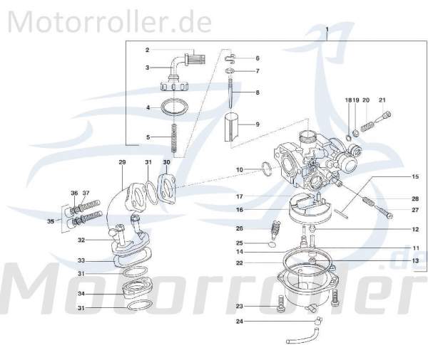 Kreidler STAR Deluxe 4S 125 Einstellschraube 125ccm 4Takt 720547 Motorroller.de Regulierschraube Gemischschraube Standgasschraube Leerlaufschraube LML