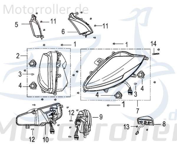 Kreidler Insignio 125 2.0 Blinker 125ccm 4Takt 81100N120000 Motorroller.de links vorn Signalleuchte Blinklicht Blinkleuchte Fahrtrichtungsanzeiger