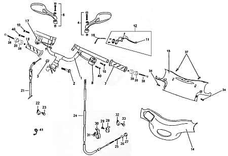 Bremszug für Hinterrad komplett Bowdenzug FIG23-5