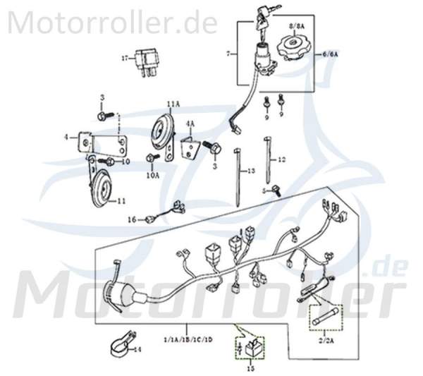 Kreidler DICE GS/SM 125i Kabelbaum Stromverteiler 781041 Motorroller.de Kabelsatz Kabel-Set Kabelbündel Original