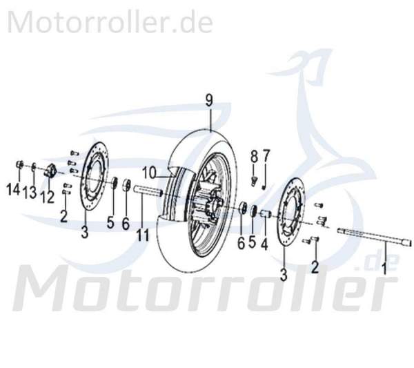 Achse Vorderrad Radbolzen Motorroller Rex 750225