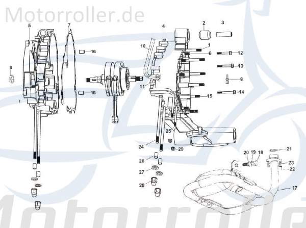 Kreidler STAR Deluxe 4S 200 Stehbolzen 200ccm 4Takt SF214-0099 Motorroller.de M8x67mm Gewindestange Gewinde-Stange Gewindebolzen Stiftschraube Scooter