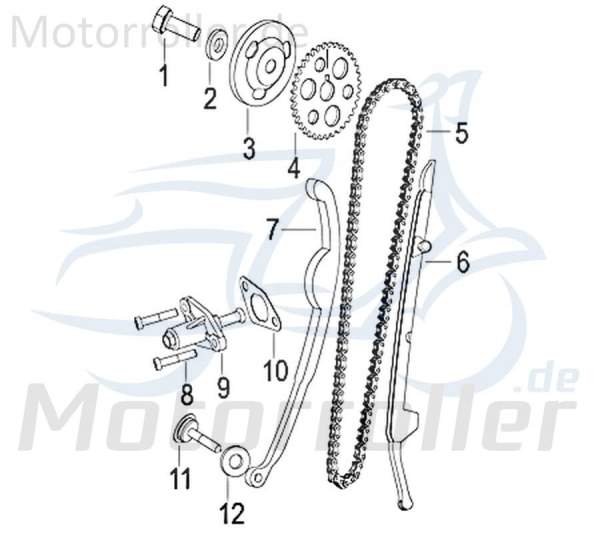 Kreidler Insignio 250 DD 2.0 Steuerkettenspanner 750547 Motorroller.de Kettenspanner Kettenspannvorrichtung Steuerkettenspannung Scooter